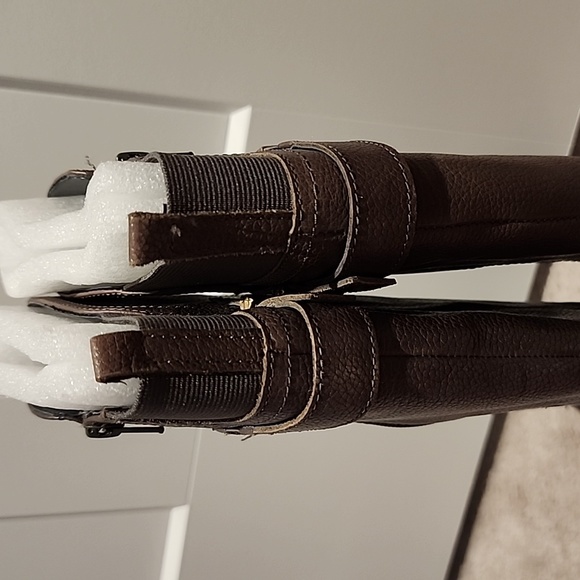 Naturalizer Boots Womens 8.5 W Knee High Gray Brown Leather Zippers Wide Riding - Picture 7 of 7